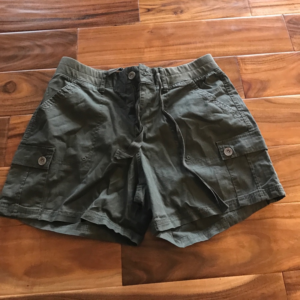 Green cargo shorts