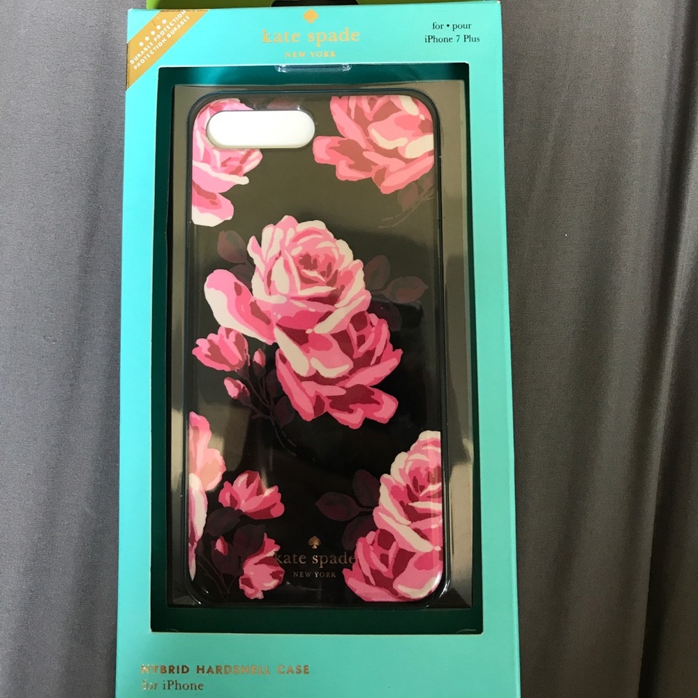 Kate spade black pink rose iPhone 7 plus