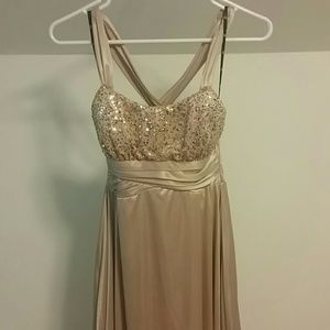 Love Tease - Asymmetrical Golden Dress
