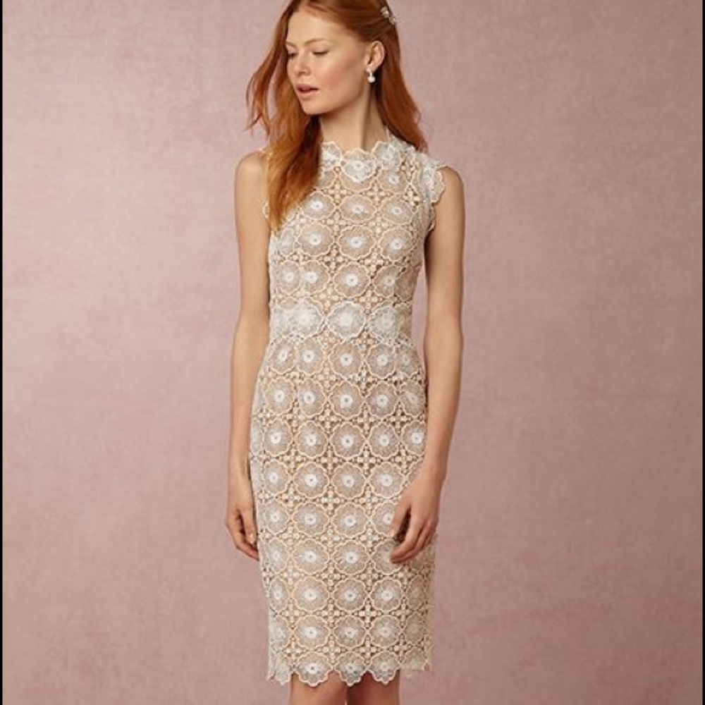 NWT BHLDN ivory floral lace dress