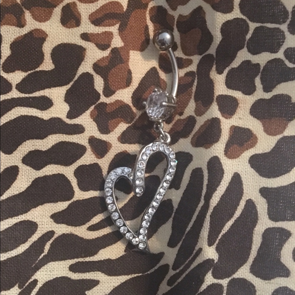 Dangly Heart Belly Button Ring💛