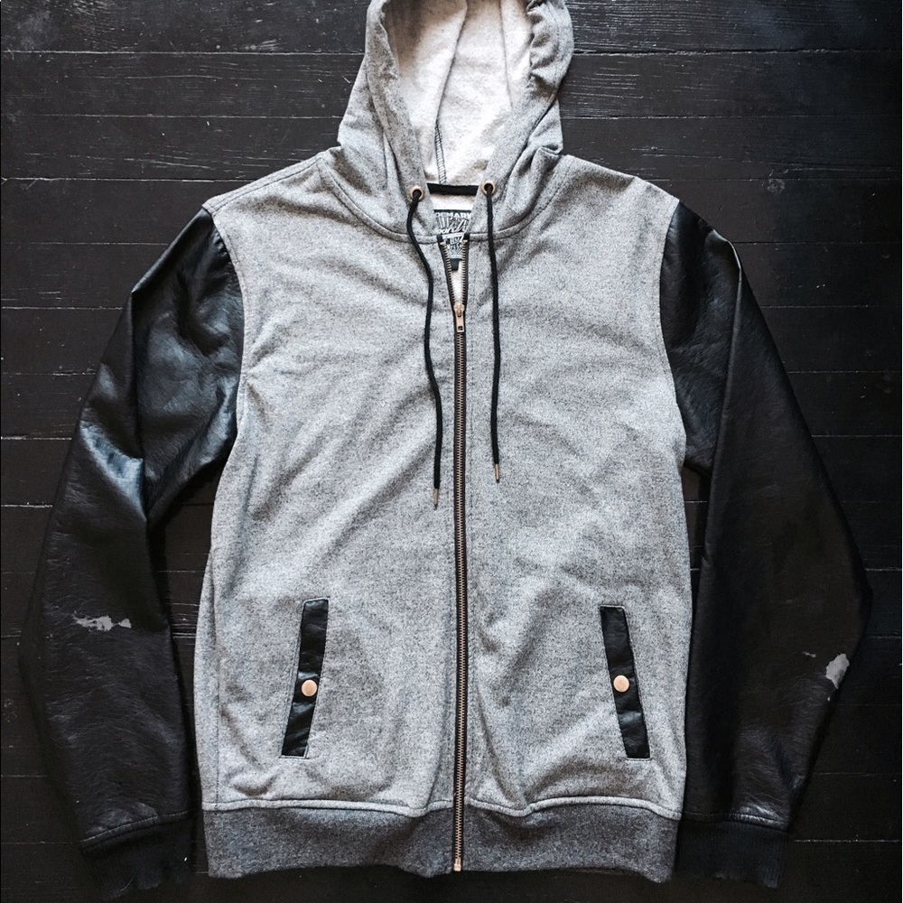 Grey zip-up hoodie