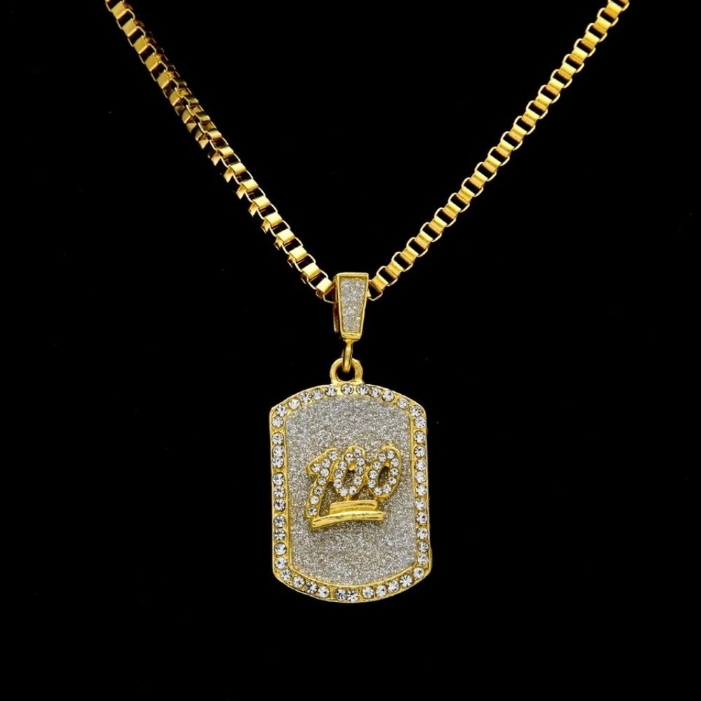 Hip hop 100% plate gold color chain