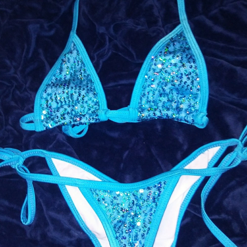 Blue sequins Bikini
