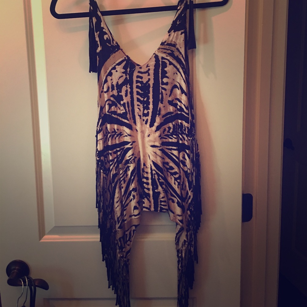 Vintage Havana fringe tank ~medium