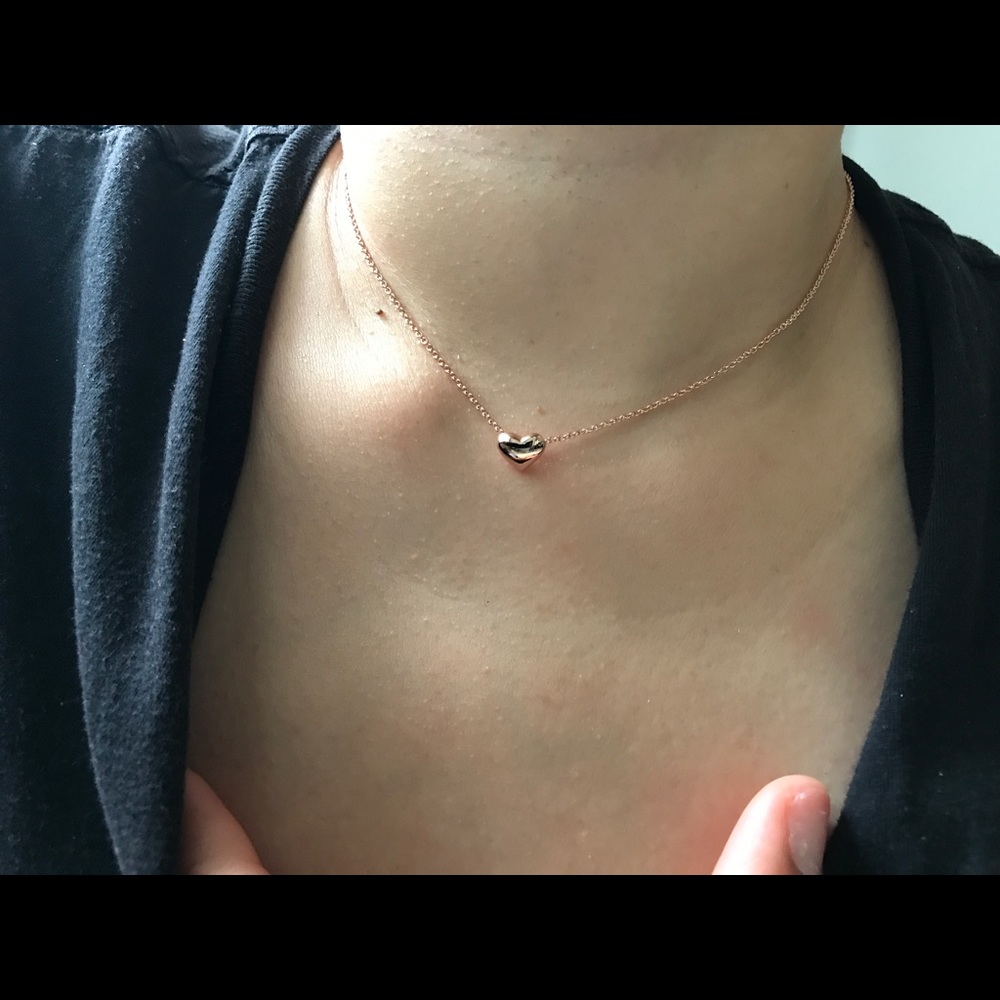 18K rose gold plated heart necklace