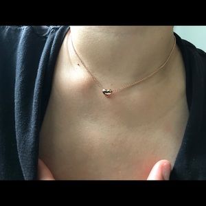 18K rose gold plated heart necklace
