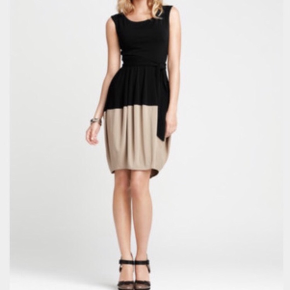 Ann Taylor black & tan dress