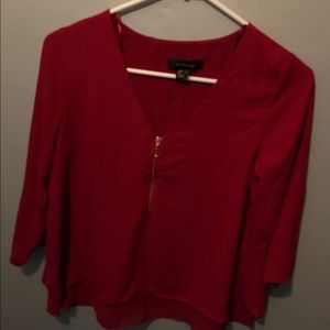 deep red blouse