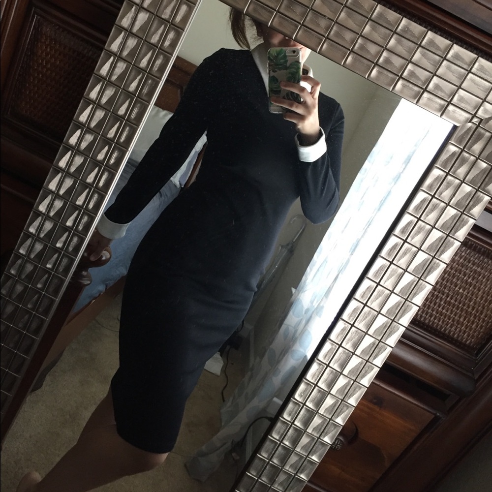 Collar dress black & white!! 🔥🔥