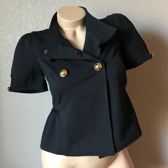 Black Button Crop Jacket Small Nwot - Picture 1 of 2