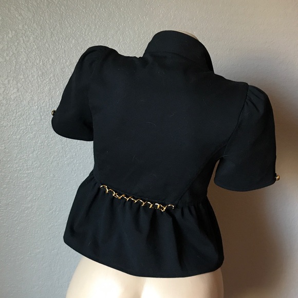 Black Button Crop Jacket Small Nwot - Picture 2 of 2
