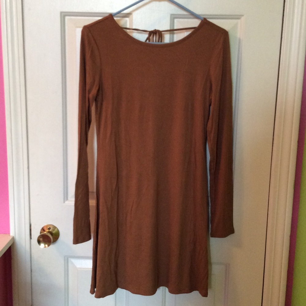 Brown Forever21 long sleeved dress