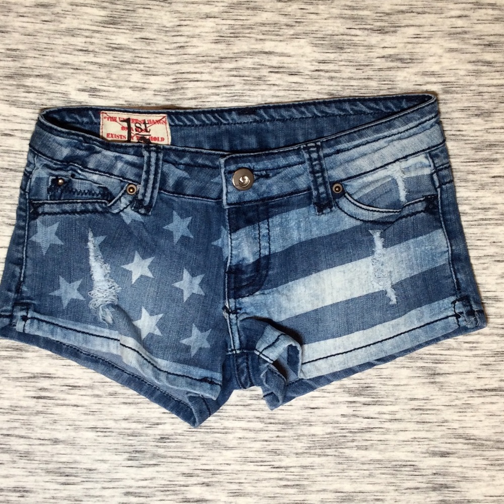 American Flag Jean Shorts Delia's