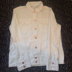 Oversized white denim jacket