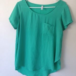 soft green blouse
