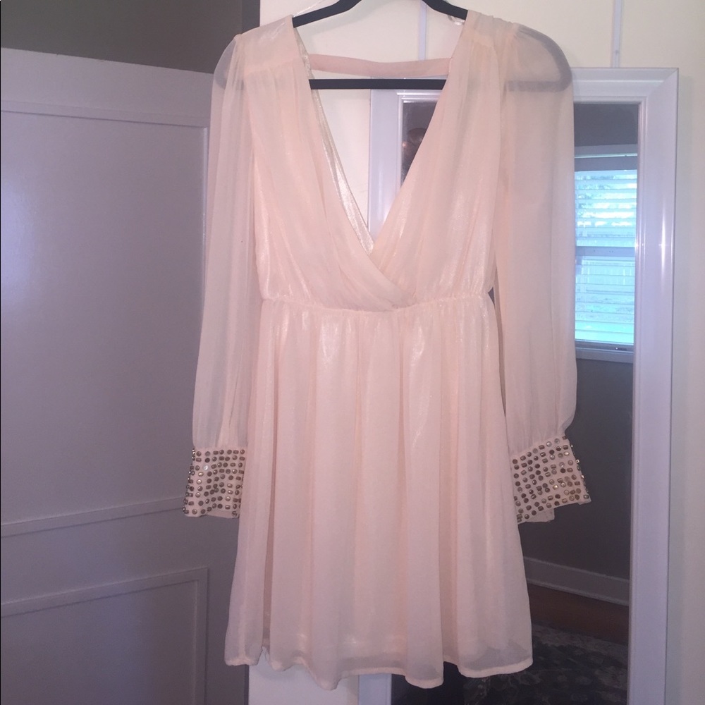Pale pink long sleeve dress