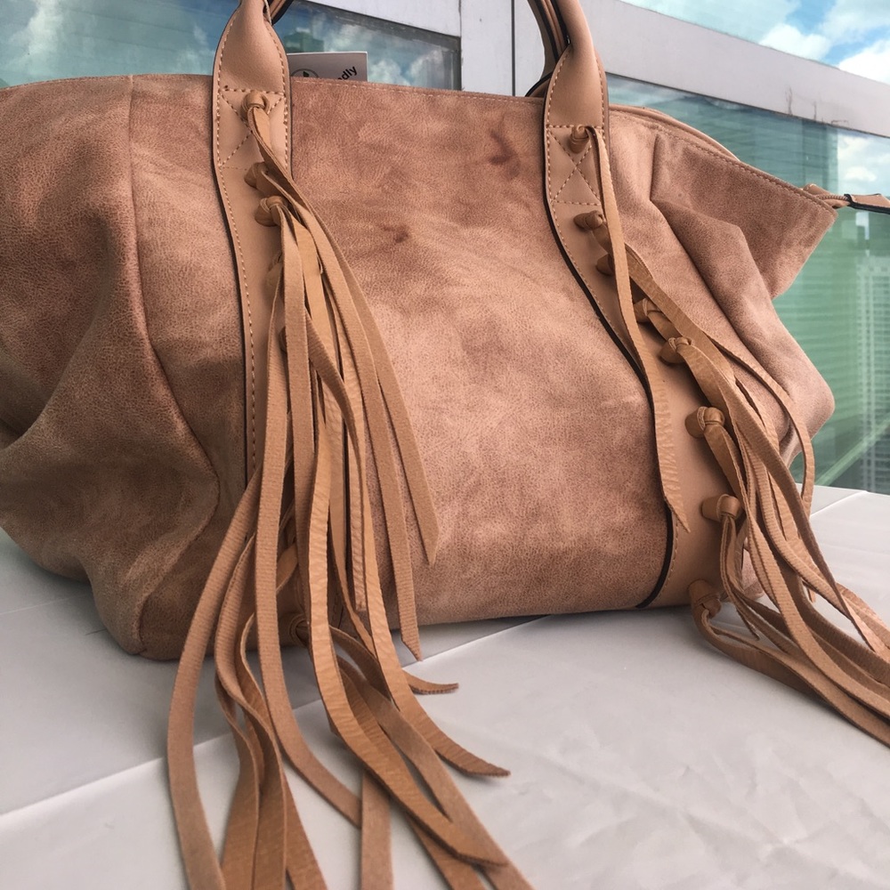 Tan Fringe Handbag