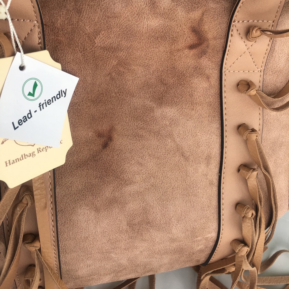 Tan Fringe Handbag - Picture 7 of 8