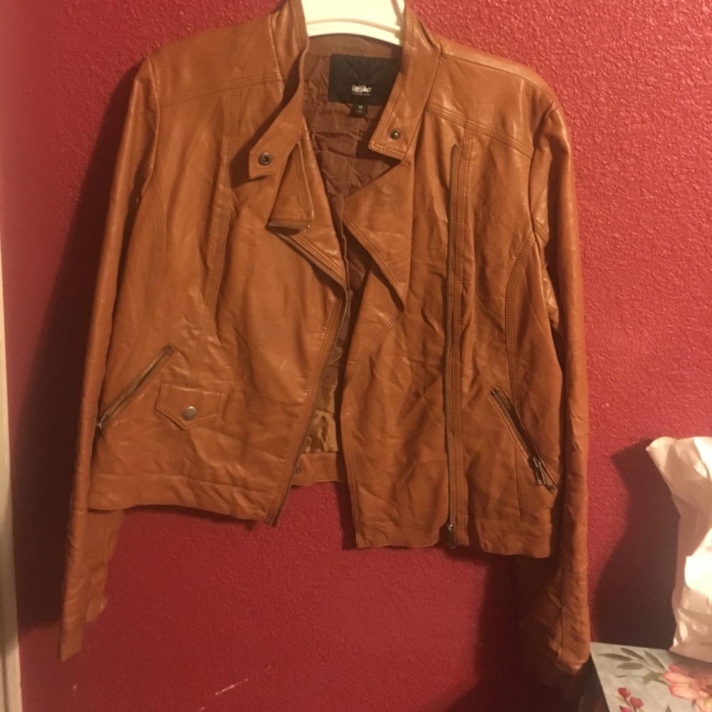 Leather brown jacket