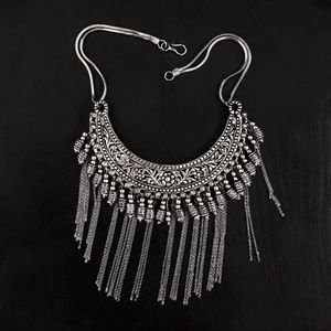 Bohemian Vintage Antique Silver Indian Necklace