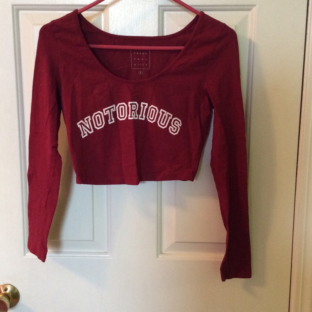 Pac Sun Long Sleeved Notorious Crop Top