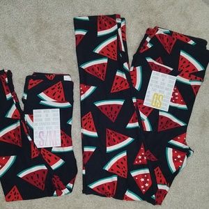 Lularoe os and s/m watermelon leggings set