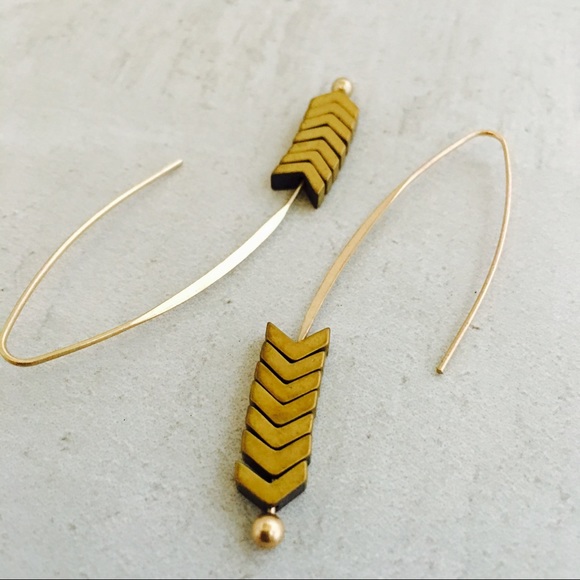 SALE Gold Chevron Beaded Threads - Picture 3 of 3