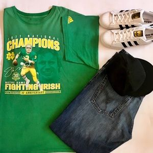 1977 Norte Dame Joe Montana Adidas Shirt (Size XXL