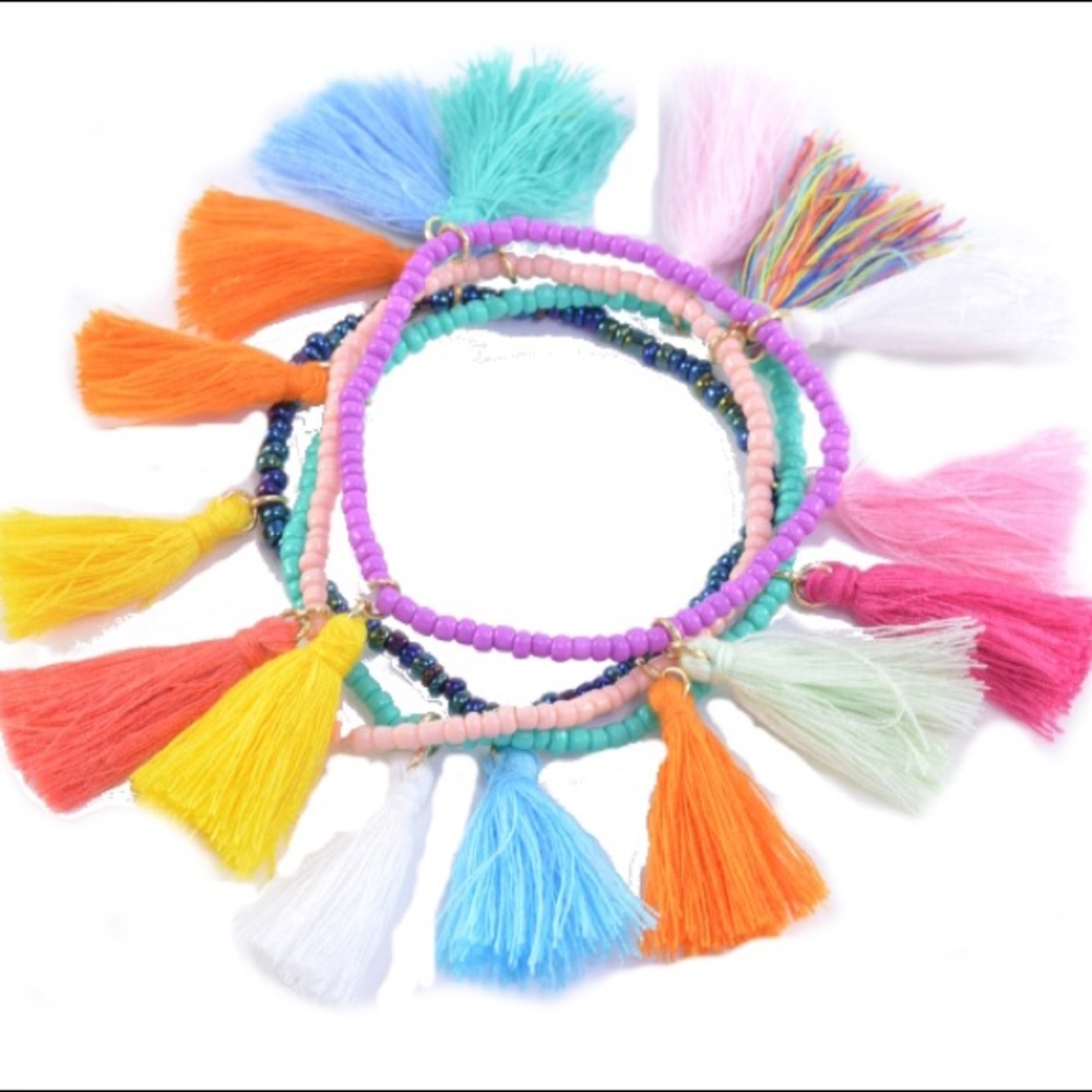Multicolor tassel bracelet