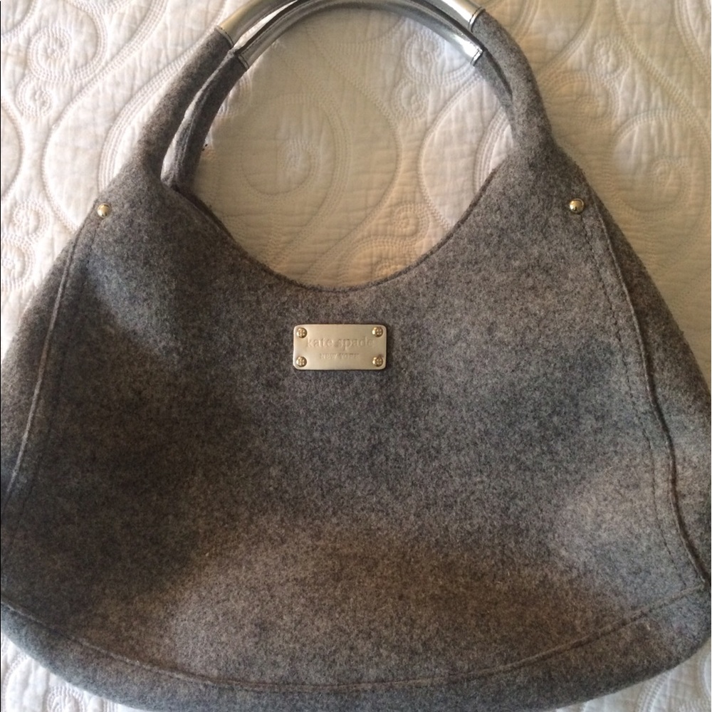 kate spade Gray Felt Shoulder Bag