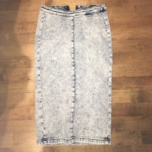 High waisted tight jean skirt
