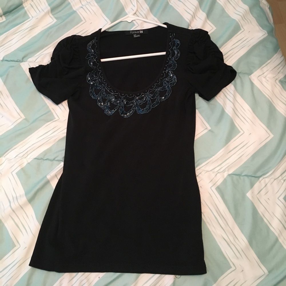Black Forever 21 beaded top!😊