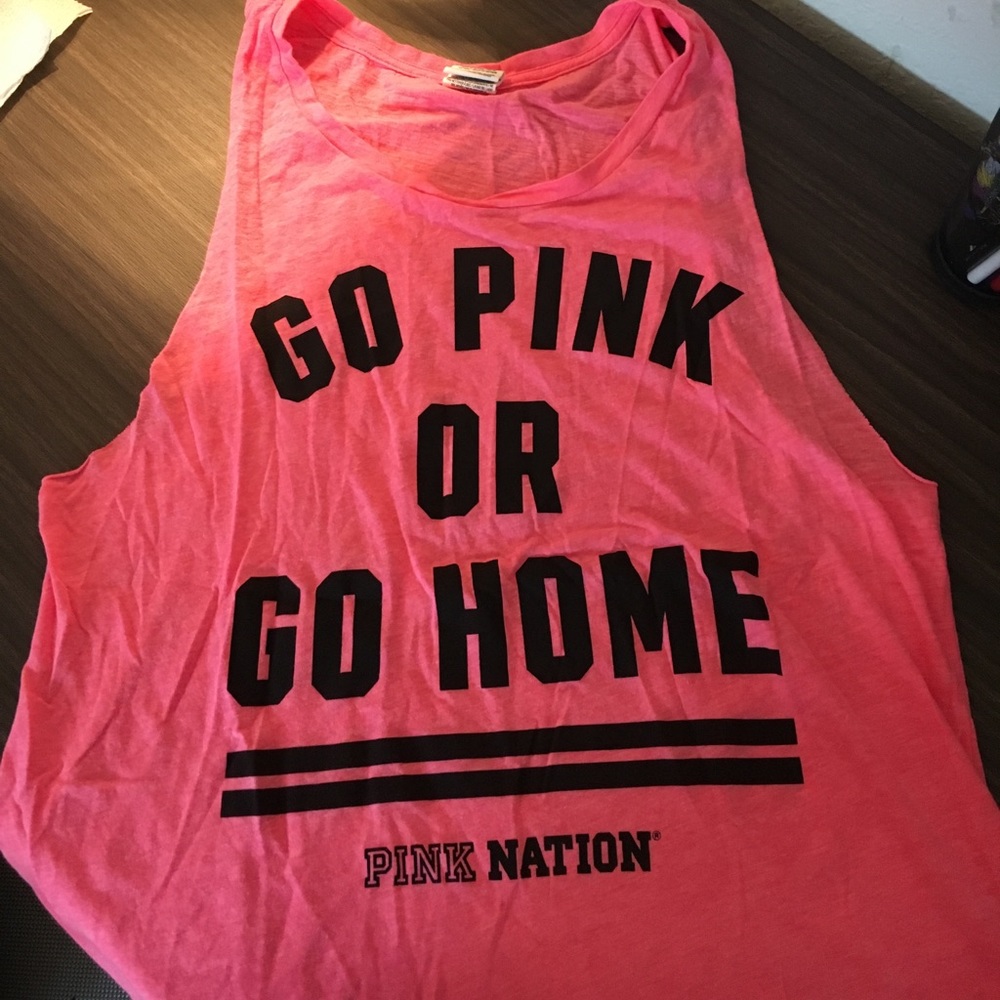 Pink cut off tee