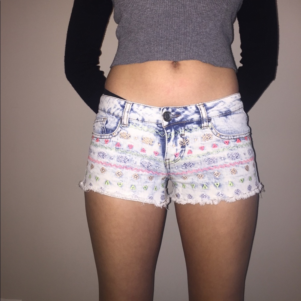Multi Colored Jean Shorts