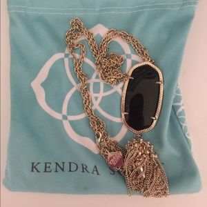 Kendr Scott Rayne Long Pendant - Gold and Black