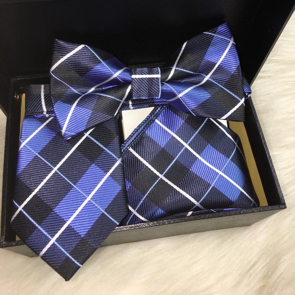 Tie, Bow tie, & Pocket Square/Hanky 3 piece Set