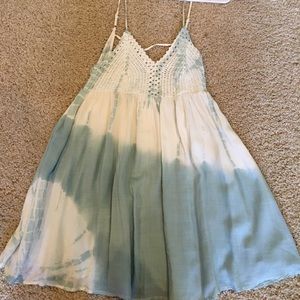 Green/White Tie Dye Mini Dress