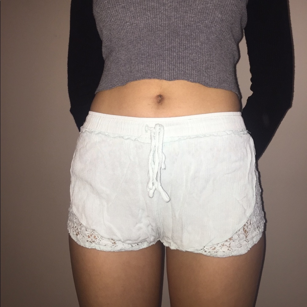 Light Blue Lace Shorts