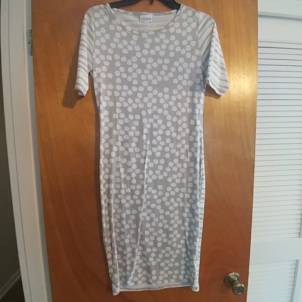 Lularoe poka dot and stripped dress