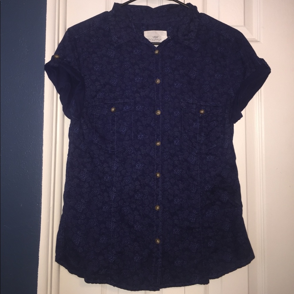 Blue floral blouse
