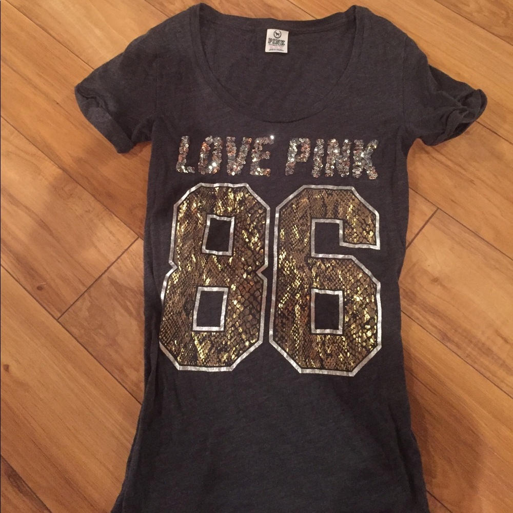Victoria's Secret PINK Sequined Tee Shirt size xs