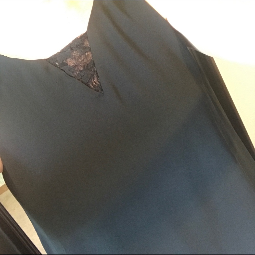 Black tank top with lace detail