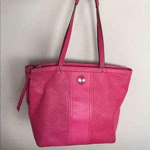 Bright Pink Coach Tote!