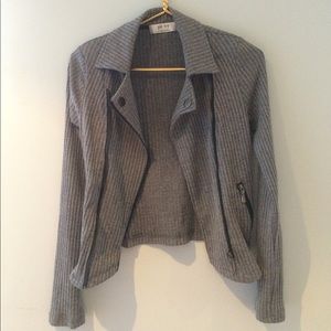 Privy Gray Knit Bomber