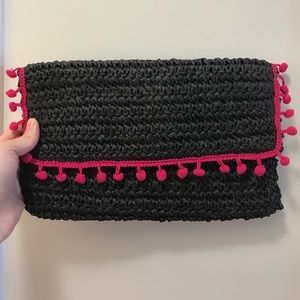 Woven Pom Pom Clutch Woven Pom Pom Clutch