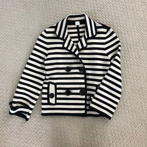J. Crew Navy striped sweater jacket / peacoat