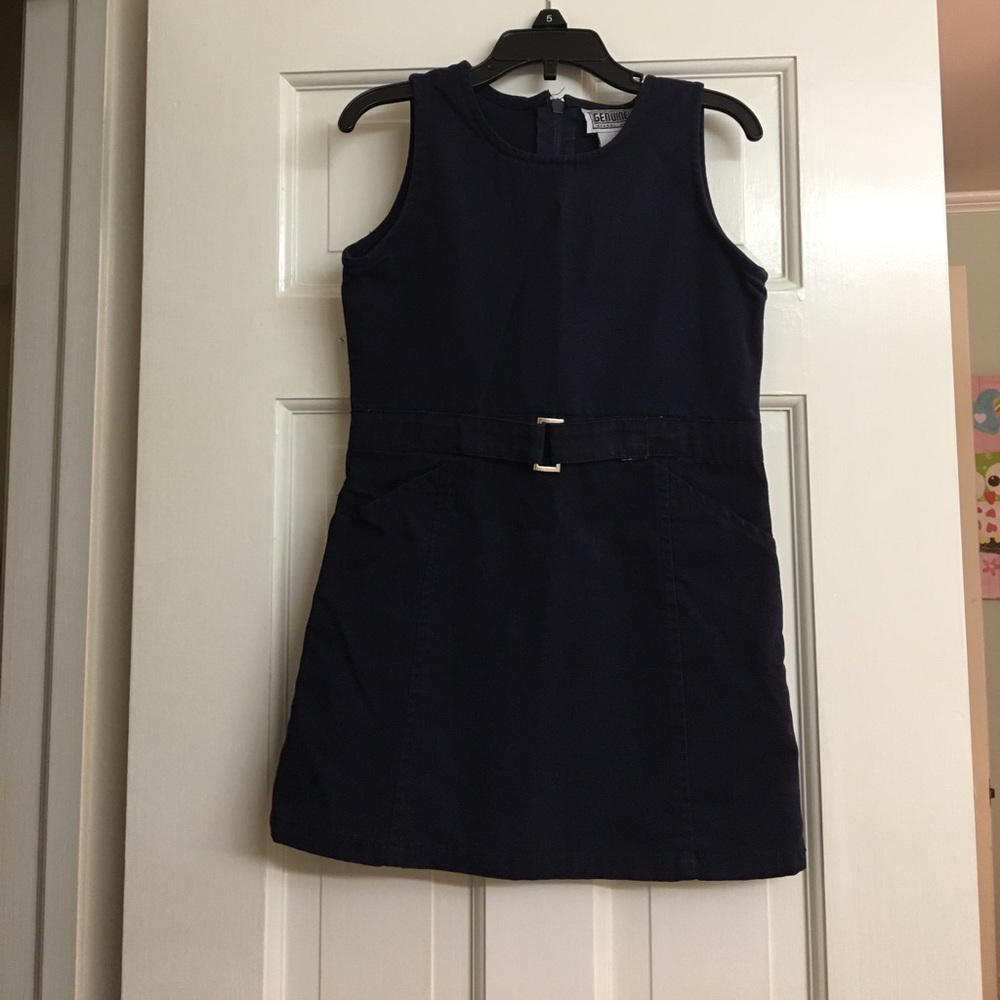 Navy school uniform jumper.