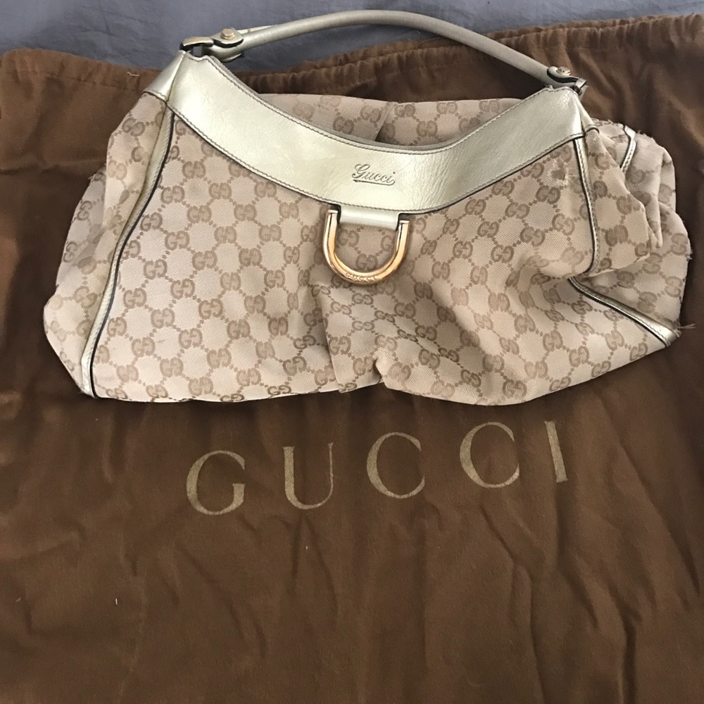 Gucci D-gold large logo hobo handbag