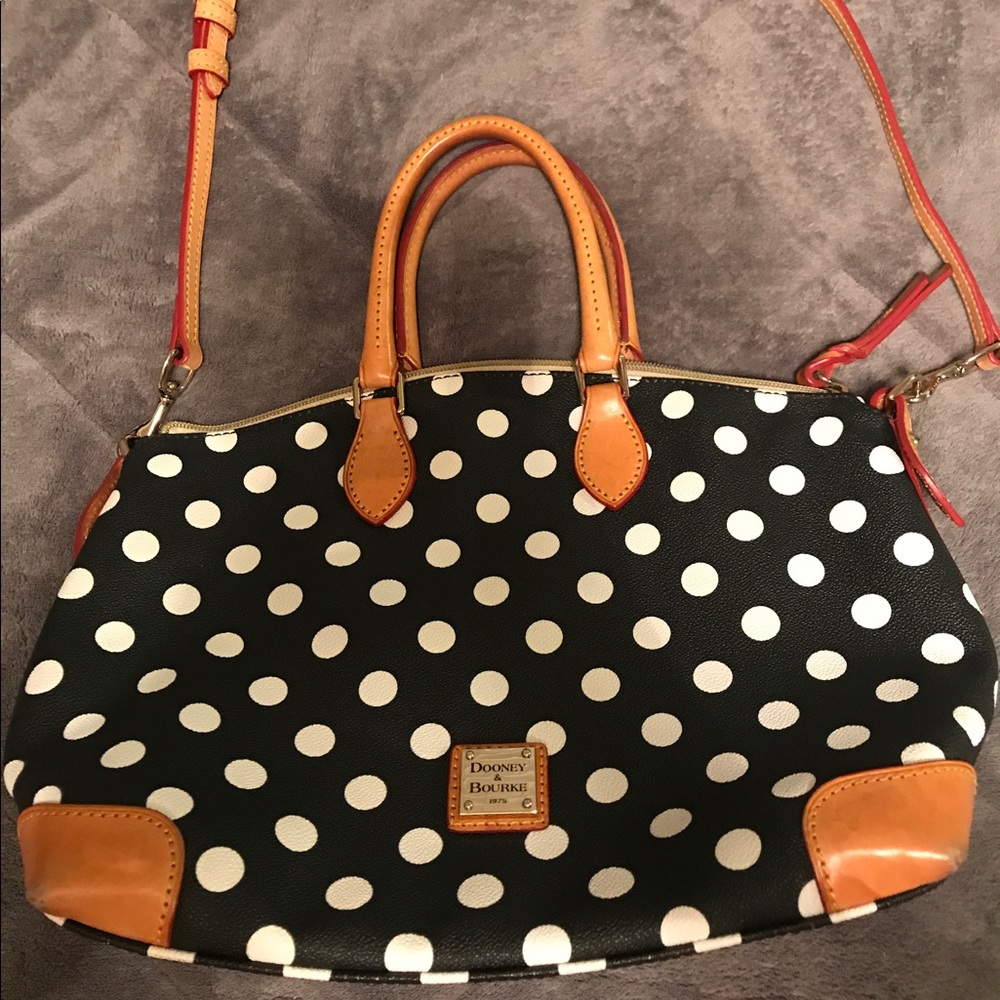 D&B leather polka dot purse